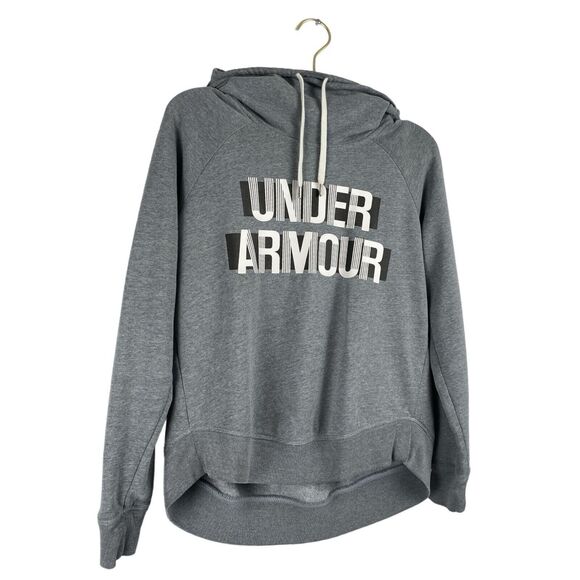 Under Armour Hoodie Womens Pullover Gray‎ Drawstring Sweatshirt 70 - Picture 2 of 7